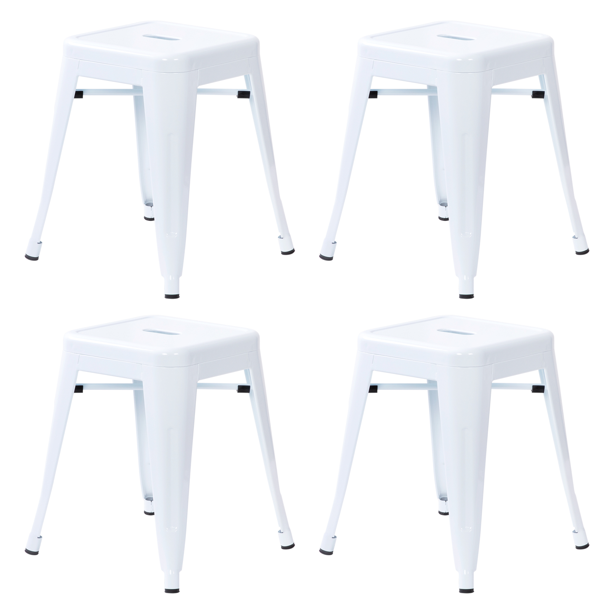 Flash Furniture, 4 Pack 18in. White Metal Stool, Included (qty.) 1 Model# ETBT350318WH